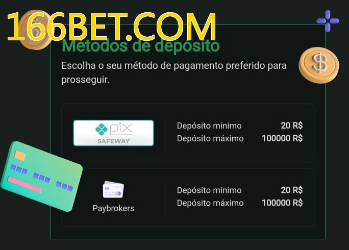 O cassino 166BET.COMbet oferece uma grande variedade de métodos de pagamento